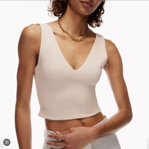 Aritzia Babaton Contour V Neck Tank Beige sz M